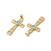 Rack Plating Brass Micro Pave Cubic Zirconia Pendants KK-K165-07G-05-3