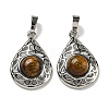 Natural Tiger Eye Pendants G-Q158-05P-15-1