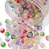 Frosted Spray Painted Glass Beads Strands GLAA-TA0003-10-17