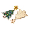 Christmas Trees with Star Alloy Dangle Stud Earrings for Women EJEW-Z078-02A-3