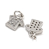 Rack Plating Brass Micro Pave Clear Cubic Zirconia Charms KK-U030-20P-2