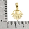Brass Micro Pave Clear Cubic Zirconia Pendants KK-C263-22J-G-3