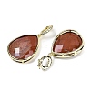 Natural Red Jasper Faceted Teardrop Pendants G-B126-04G-03-2