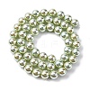 UV Plating Pearlized Glass Pearl Beads Strands GLAA-F128-01B-T14-4