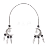 Moon with Feather Alloy Pendant Decorations HJEW-JM02298-01-1