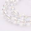 Electroplate Transparent Glass Beads Strands EGLA-T020-11-A02-3