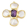 Natural Amethyst & Shell Pearl Big Pendants KK-H516-24G-01-1