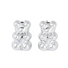 Bear CCB Plastic Stud Earrings for Women EJEW-Q382-04B-P-1