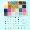 DIY Round Glass Seed Beads & Alloy Charms Bracelet Making Kits DIY-FS0007-19-7