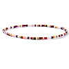 Bohemia Glass Seed Beads & Synthetic Non-magnetic Iron Hematite Beads Stretch Bracelets FI4586-4-1