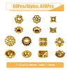 DICOSMETIC 420pcs 7 styles Tibetan Style Bead Caps FIND-DC0003-93-2