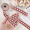 3 Yards Polyester Leaf Jacquard Ribbons SRIB-WH20020-020F-3