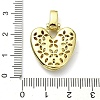Brass Micro Pave Clear Cubic Zirconia Pendants KK-M279-01G-V-3