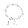 Shell Pearl & Glass Round Beaded Bracelets BJEW-JB11857-02-2