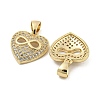 Brass Micro Pave Clear Cubic Zirconia Pendants ZIRC-P113-07E-G-2