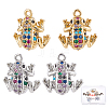 Beebeecraft 4Pcs 2 Colors Brass Micro Pave Colorful Cubic Zirconia Chrams ZIRC-BBC0001-10-1