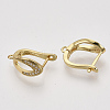 Brass Micro Pave Cubic Zirconia Hoop Earring Findings ZIRC-Q022-036G-NF-1