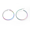 Electroplated 304 Stainless Steel Big Hoop Earrings EJEW-G258-02B-2