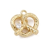 Brass Micro Pave Clear Cubic Zirconia Charms CU-CBA3D76-06G-1