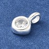 925 Sterling Sliver Cubic Zirconia Flat Round Charms STER-R002-02S-08-2