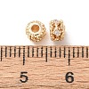 Brass Micro Pave Clear Cubic Zirconia Spacer Beads KK-F942-09G-3