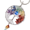 Chakra Theme Tree of Life Alloy Natural Amethyst & Green Aventurine & Red Jasper & Topaz Jade & Red Aventurine & Lapis Lazuli & Synthetic Turquoise & Moonstone Keychain KEYC-JKC00986-4