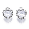 Brass Inlaid Clear Cubic Zirconia Charms ZIRC-S069-048B-P-1