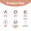 50Pcs 5 Style White Flat Round with Black Letter Silicone Beads SIL-TA0001-49-11