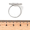 Adjustable 304 Stainless Steel Open Cuff Ring Components STAS-P403-01C-P-3