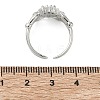 Brass Micro Pave Cubic Zirconia Cuff Open Rings RJEW-C163-04P-5