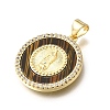 Easter Brass Clear Cubic Zirconia & Acrylic Pendants KK-G602-06G-03-2
