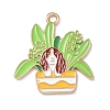 Small Potted Plant with Dog Alloy Enamel Pendants ENAM-I083-01KCG-03-1