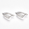 Brass Hoop Earring Findings with Latch Back Closure KK-S350-070P-1
