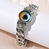 Eye 201/304 Stainless Steel Link Bracelets BJEW-F522-02P-03-3