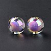 UV Plating Rainbow Iridescent Acrylic Beads OACR-P014-05B-3