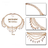 Alloy Curb Chain Leaf Charm Tassel Multi-Layered Waist Belly Chains FS-WGB4872-01-4