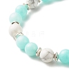 Natural Malaysia Jade(Dyed) & Howlite & Lava Rock & Synthetic Hematite Beads Energy Power Stretch Bracelets Set for Girl Women BJEW-JB07033-13