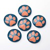 Dog Pawprint Pattern Luminous Dome/Half Round Glass Flat Back Cabochons for DIY Projects GGLA-UK0001-10mm-C07-1