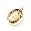 Brass Micro Pave Cubic Zirconia Pendants ZIRC-P123-01G-E02-2