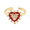 Brass Micro Pave Cubic Zirconia Cuff Open Rings for Women RJEW-B160-09G-4