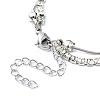 Star Alloy Pave Clear Cubic Zirconia Link Round Snake Chain Bracelets BJEW-S149-01P-3