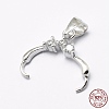 Anti-Tarnish Rhodium Plated 925 Sterling Silver Micro Pave Cubic Zirconia Pendant Bails STER-P034-35P-7