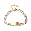 304 Stainless Steel Glass Link Chain Bracelets BJEW-G753-03G-01-4
