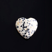 Natural Dalmatian Jasper Love Heart Stone PW-WG32553-05