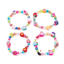 Transparent Acrylic Beads Stretch Kids Bracelets BJEW-JB06326