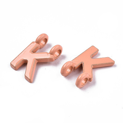Spray Painted Alloy  2-Loop Link Pendants X-PALLOY-T075-48K-RS-1