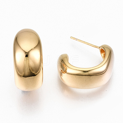 Brass Half Hoop Earrings KK-R117-036-NF-1