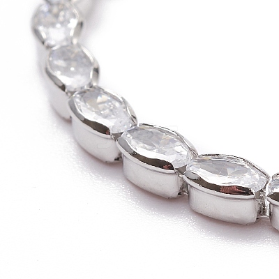 Cubic Zirconia Oval Tennis Bracelet for Men Women Gift BJEW-F417-05P-RS-1