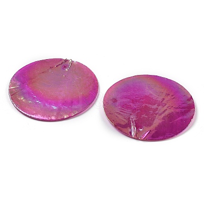 Spray Painted Natural Capiz Shell Pendants SSHEL-Z002-01E-1