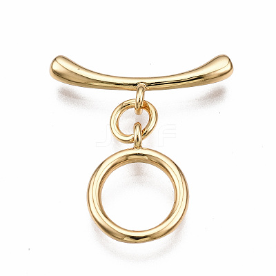 Brass Toggle Clasps KK-T063-99G-NF-1
